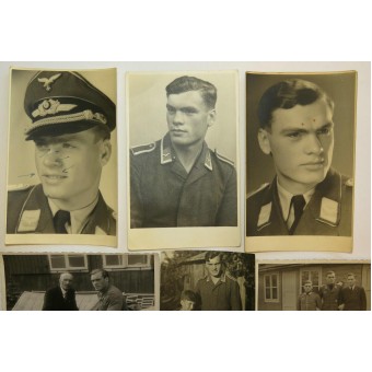 Satz der 6 Fotos, Leutnant der Luftwaffe, fliegendes Personal. Espenlaub militaria